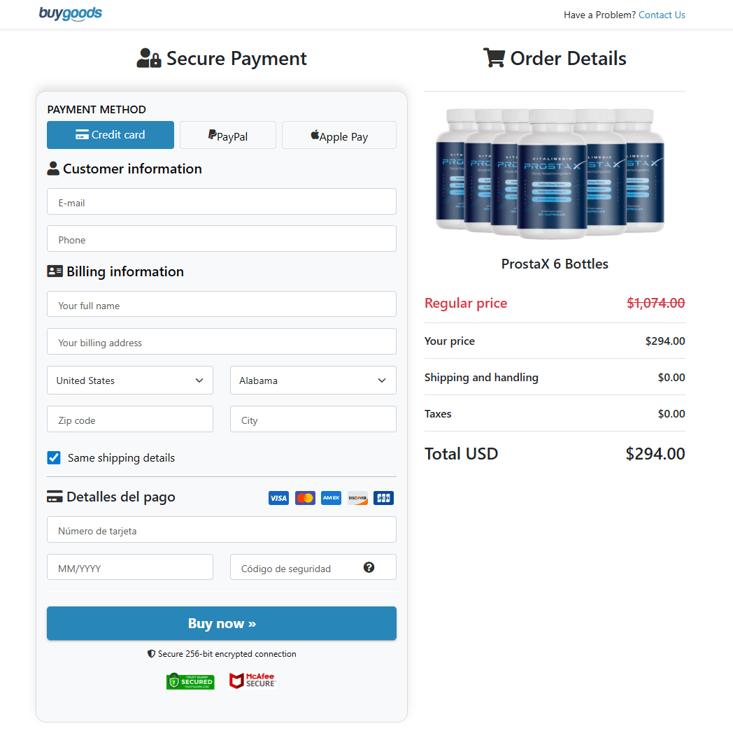 ProstaX official website